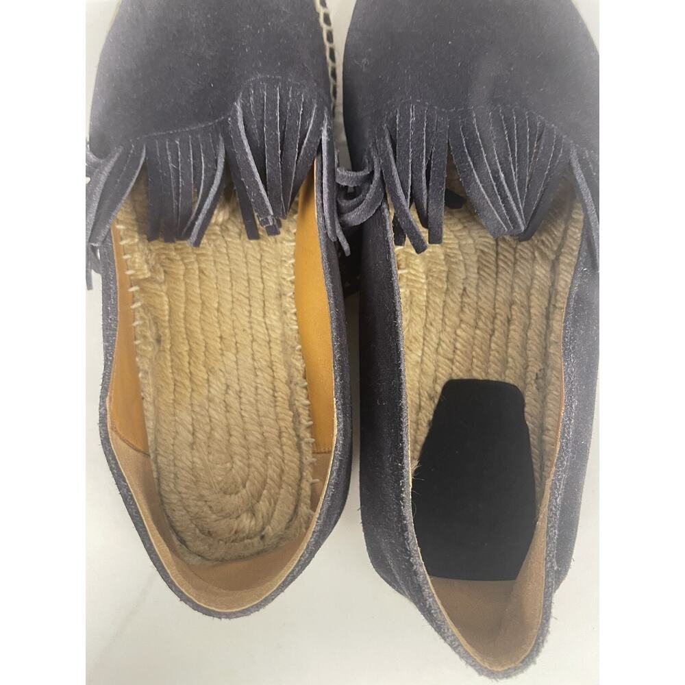 Chloe Womens Suede Fringe Trim Platform Espadrilles Black Size 8.5 US 39EU - Picture 8 of 12